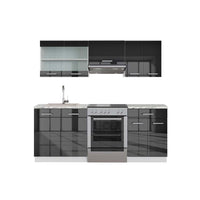 Vicco Cucina componibile Antracite lucido/bianco 200 cm , PL Marmo