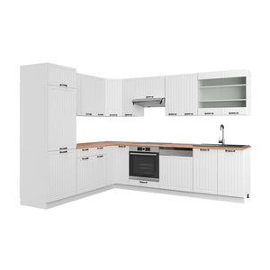 Vicco Cucina angolare completa Casa di campagna bianca/bianco 227 x 287 cm , PL Rovere