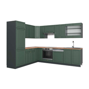 Vicco Cucina angolare completa Verde-oro Country House/Antracite 227 x 287 cm , PL Rovere