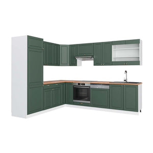 Vicco Cucina angolare completa Verde-oro Country House/Bianco 227 x 287 cm , PL Rovere