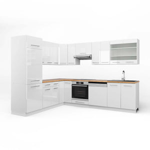 Vicco Cucina angolare completa Bianco lucido/bianco 227 x 287 cm , PL Rovere