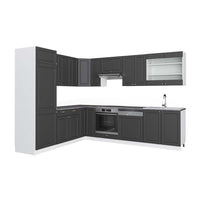 Vicco Cucina angolare completa Antracite-Oro/Bianco 227 x 287 cm , PL Antracite