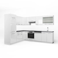 Vicco Cucina angolare completa Bianco lucido/bianco 227 x 287 cm , PL Antracite