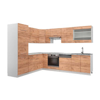 Vicco Cucina angolare completa Quercia dorata/bianco 227 x 287 cm , PL Marmo