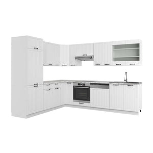 Vicco Cucina angolare completa Casa di campagna bianca/bianco 227 x 287 cm , PL Marmo