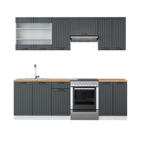 Vicco Cucina componibile Antracite casa di campagna/bianco 240 cm , PL Rovere