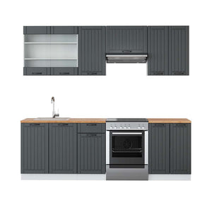 Vicco Cucina componibile Antracite casa di campagna/bianco 240 cm , PL Rovere