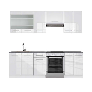 Vicco Cucina componibile Bianco lucido/bianco 240 cm , PL Antracite