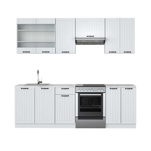 Vicco Cucina componibile Casa di campagna bianca/bianco 240 cm , PL Marmo