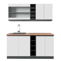 Vicco Cucina completa Bianco/antracite 160 cm , PL Rovere
