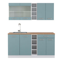 Vicco Cucina completa Blu-grigio/bianco 160 cm , PL Rovere