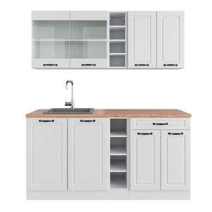 Vicco Cucina completa Casa di campagna bianca/bianco 160 cm , PL Rovere