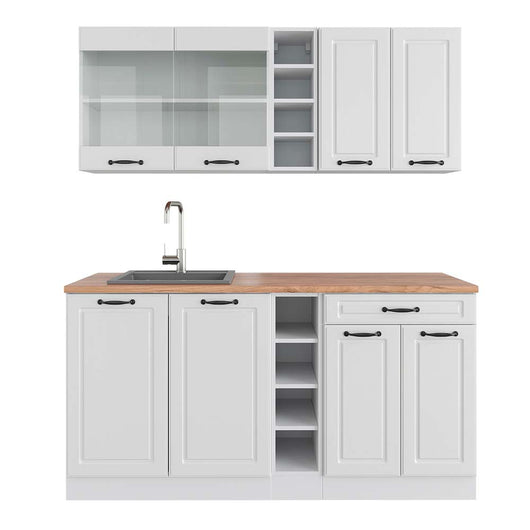 Vicco Cucina completa Casa di campagna bianca/bianco 160 cm , PL Rovere