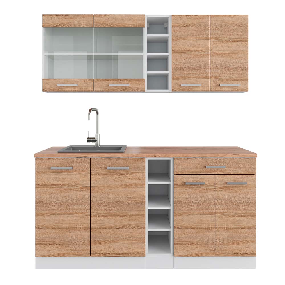 Vicco Cucina completa Sonoma/Bianco 160 cm , PL Rovere