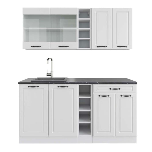 Vicco Cucina completa Casa di campagna bianca/bianco 160 cm , PL Antracite