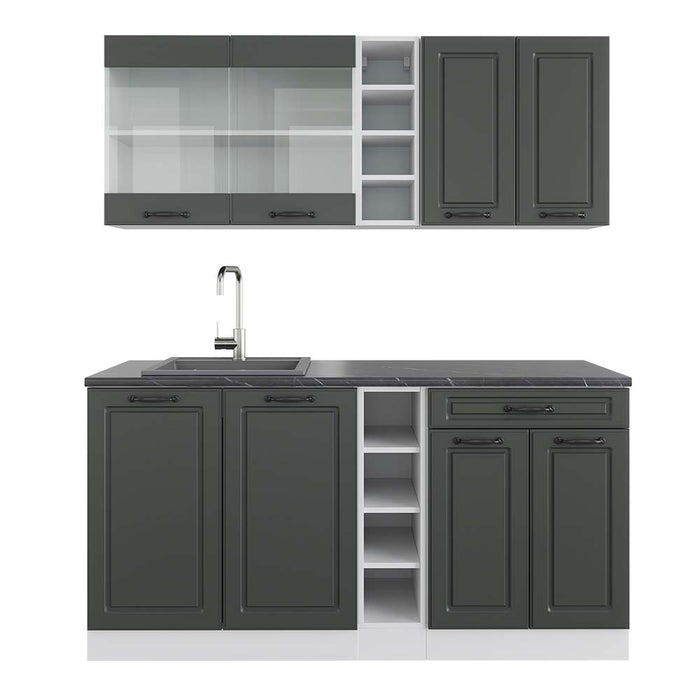 Vicco Cucina completa Antracite casa di campagna/bianco 160 cm , PL Antracite