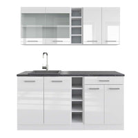 Vicco Cucina completa Bianco lucido/bianco 160 cm , PL Antracite