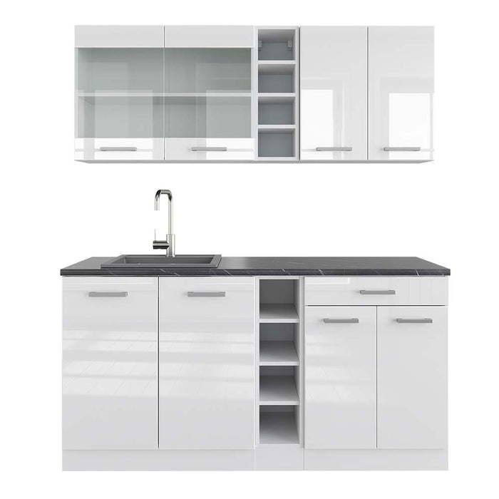 Vicco Cucina completa Bianco lucido/bianco 160 cm , PL Antracite