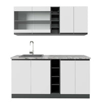 Vicco Cucina completa Bianco/antracite 160 cm , PL Marmo