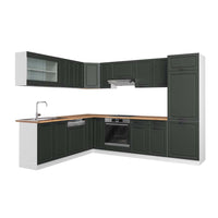 Vicco Cucina angolare completa Antracite casa di campagna/bianco 227 x 287 cm , PL Rovere