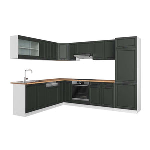 Vicco Cucina angolare completa Antracite casa di campagna/bianco 227 x 287 cm , PL Rovere