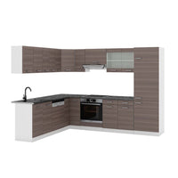 Vicco Cucina angolare completa Grigio prezioso/bianco 227 x 287 cm , PL Antracite