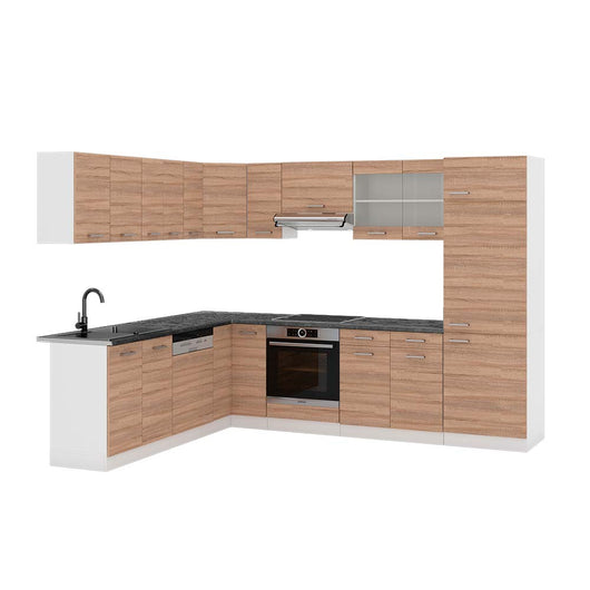 Vicco Cucina angolare completa Sonoma/Bianco 227 x 287 cm , PL Antracite