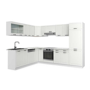 Vicco Cucina angolare completa Casa di campagna bianca/bianco 227 x 287 cm , PL Marmo