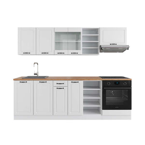 Vicco Cucina componibile Casa di campagna bianca/bianco 240 cm , PL Rovere