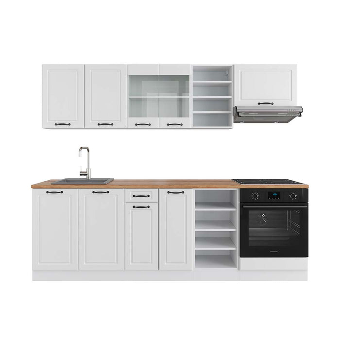 Vicco Cucina componibile Casa di campagna bianca/bianco 240 cm , PL Rovere