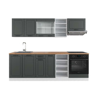 Vicco Cucina componibile Antracite casa di campagna/bianco 240 cm , PL Rovere