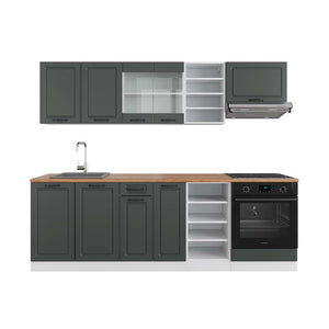 Vicco Cucina componibile Antracite casa di campagna/bianco 240 cm , PL Rovere