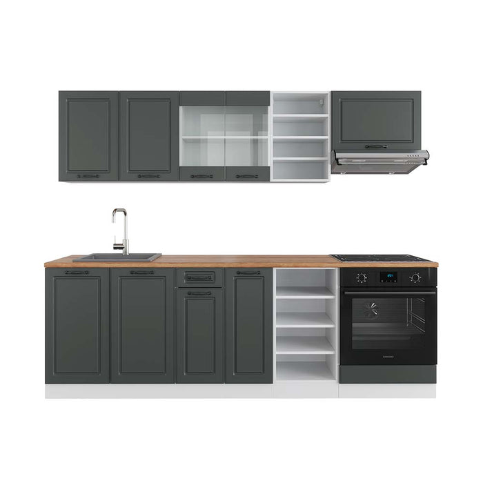 Vicco Cucina componibile Antracite casa di campagna/bianco 240 cm , PL Rovere