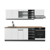 Vicco Cucina componibile Bianco/antracite 240 cm , PL Rovere