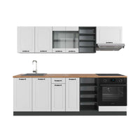 Vicco Cucina componibile Bianco casa di campagna/antracite 240 cm , PL Rovere