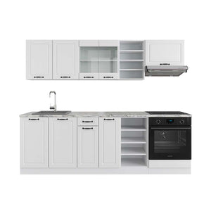Vicco Cucina componibile Casa di campagna bianca/bianco 240 cm senza piano di lavoro