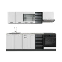 Vicco Cucina componibile Bianco casa di campagna/antracite 240 cm , PL Marmo