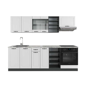Vicco Cucina componibile Bianco casa di campagna/antracite 240 cm , PL Marmo