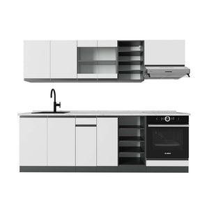 Vicco Cucina componibile Bianco/antracite 240 cm , PL Marmo