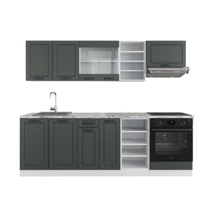 Vicco Cucina componibile Antracite casa di campagna/bianco 240 cm , PL Marmo