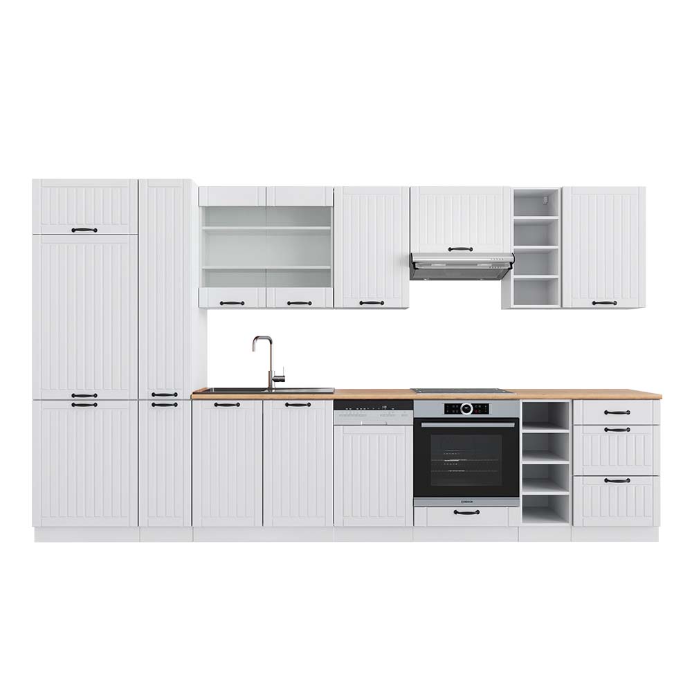 Vicco Cucina componibile Casa di campagna bianca/bianco 355 cm , PL Rovere