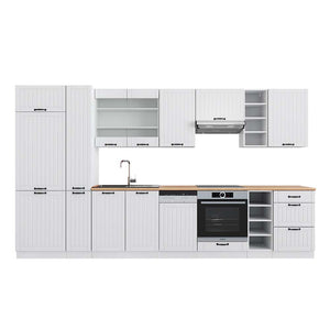 Vicco Cucina componibile Casa di campagna bianca/bianco 355 cm , PL Rovere