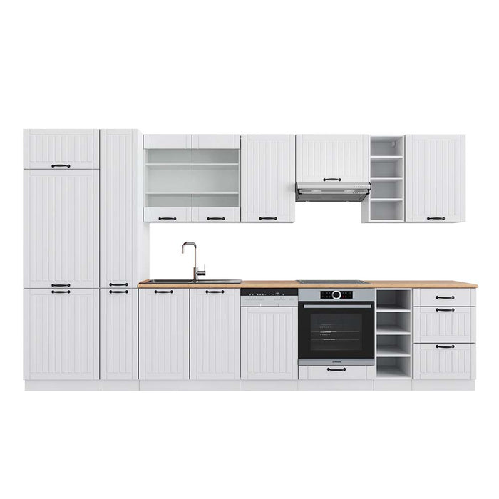 Vicco Cucina componibile Casa di campagna bianca/bianco 355 cm , PL Rovere