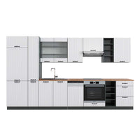 Vicco Cucina componibile Bianco casa di campagna/antracite 355 cm , PL Rovere