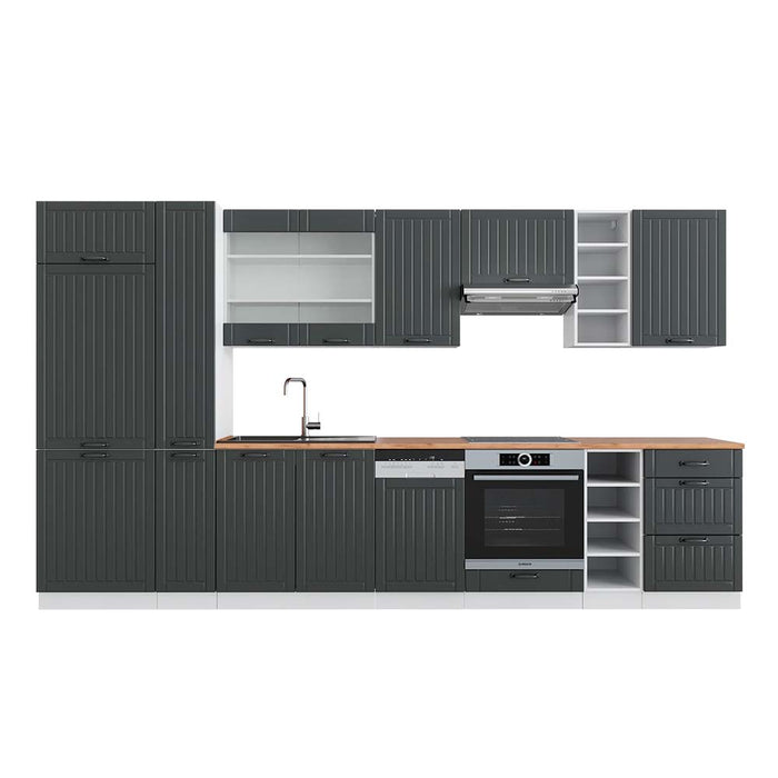 Vicco Cucina componibile Antracite casa di campagna/bianco 355 cm , PL Rovere
