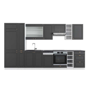 Vicco Cucina componibile Antracite-Oro/Bianco 355 cm , PL Antracite