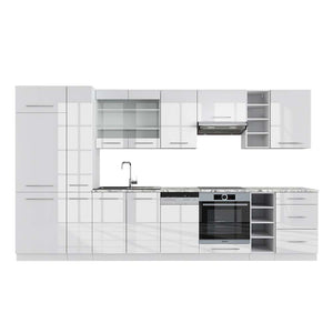 Vicco Cucina componibile Bianco lucido/bianco 355 cm , PL Marmo