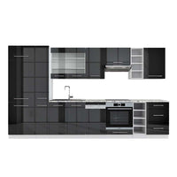 Vicco Cucina componibile Antracite lucido/bianco 355 cm , PL Marmo