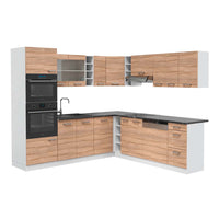 Vicco Cucina angolare completa Sonoma/Bianco 237 x 247 cm , PL Antracite