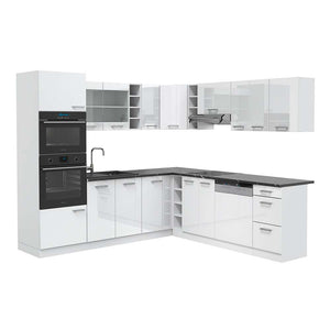 Vicco Cucina angolare completa Bianco lucido/bianco 237 x 247 cm , PL Antracite